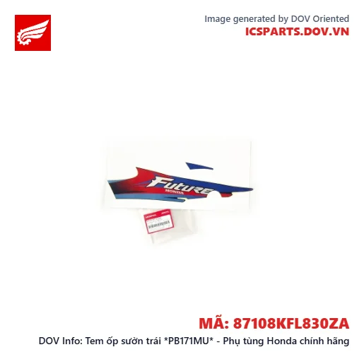 Tem ốp sườn trái *PB171MU* - Phụ tùng Honda chính hãng