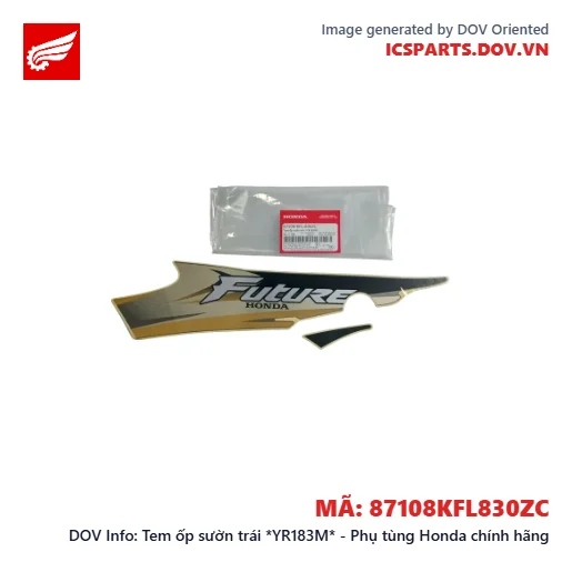 Tem ốp sườn trái *YR183M* - Phụ tùng Honda chính hãng