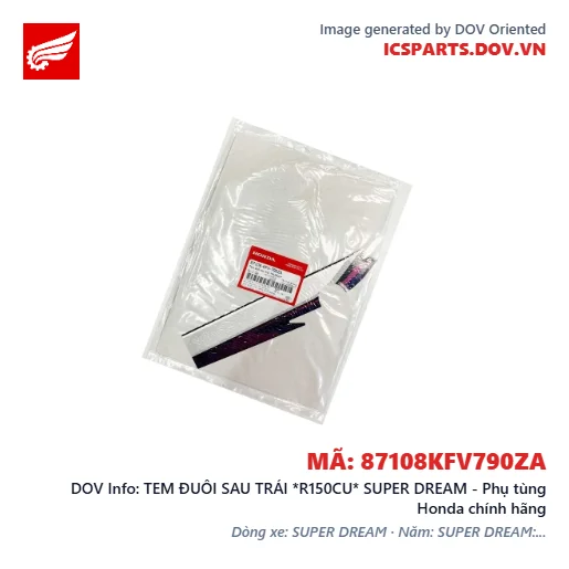 TEM ĐUÔI SAU TRÁI *R150CU* SUPER DREAM - Phụ tùng Honda chính hãng