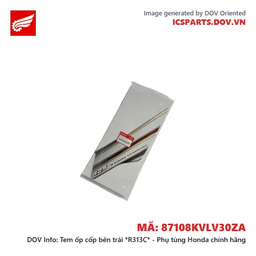 Tem ốp cốp bên trái *R313C* - Phụ tùng Honda chính hãng