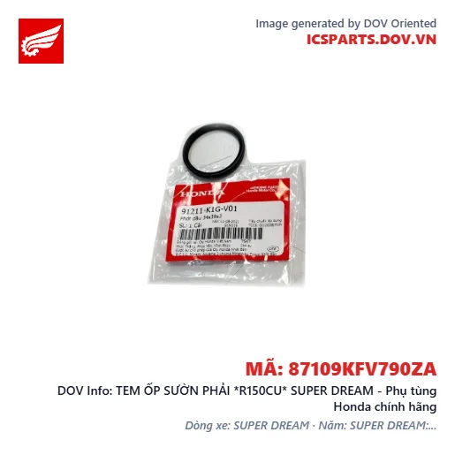 TEM ỐP SƯỜN PHẢI *R150CU* SUPER DREAM - Phụ tùng Honda chính hãng