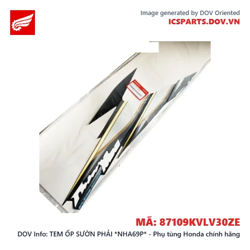 TEM ỐP SƯỜN PHẢI *NHA69P* - Phụ tùng Honda chính hãng