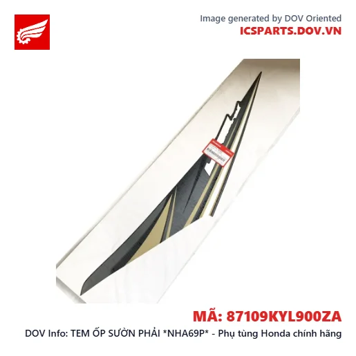 TEM ỐP SƯỜN PHẢI *NHA69P* - Phụ tùng Honda chính hãng
