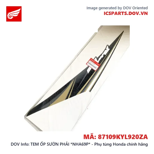 TEM ỐP SƯỜN PHẢI *NHA69P* - Phụ tùng Honda chính hãng