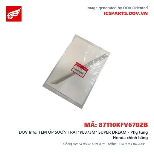 TEM ỐP SƯỜN TRÁI *PB373M* SUPER DREAM - Phụ tùng Honda chính hãng