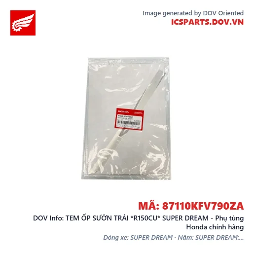 TEM ỐP SƯỜN TRÁI *R150CU* SUPER DREAM - Phụ tùng Honda chính hãng