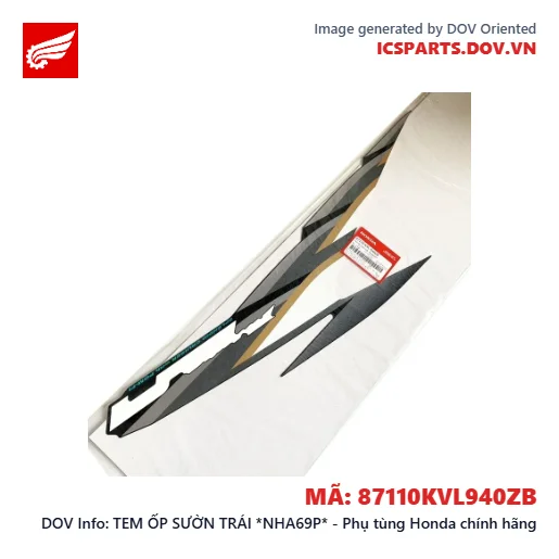 TEM ỐP SƯỜN TRÁI *NHA69P* - Phụ tùng Honda chính hãng