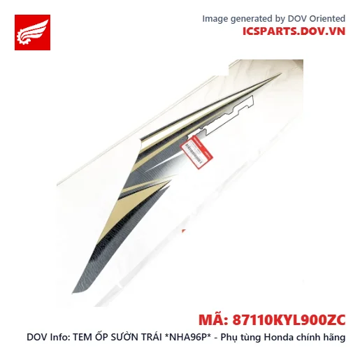 TEM ỐP SƯỜN TRÁI *NHA96P* - Phụ tùng Honda chính hãng