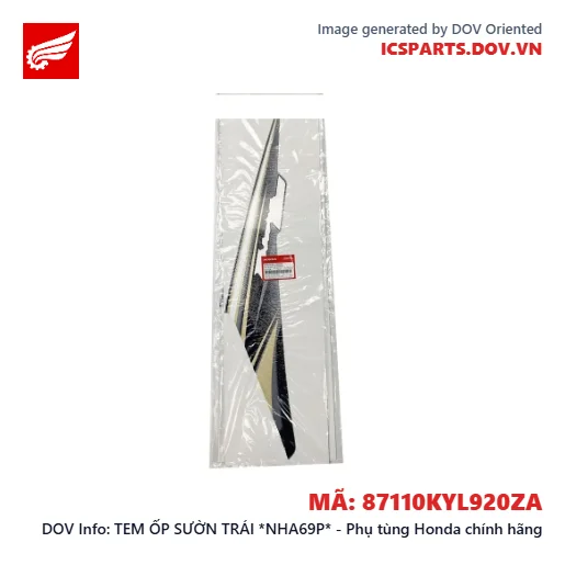 TEM ỐP SƯỜN TRÁI *NHA69P* - Phụ tùng Honda chính hãng