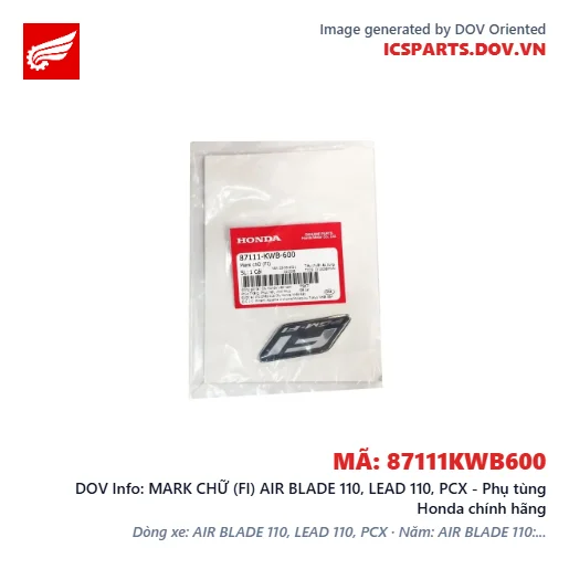 MARK CHỮ (FI) AIR BLADE 110, LEAD 110, PCX - Phụ tùng Honda chính hãng
