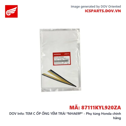 TEM C ỐP ỐNG YẾM TRÁI *NHA69P* - Phụ tùng Honda chính hãng