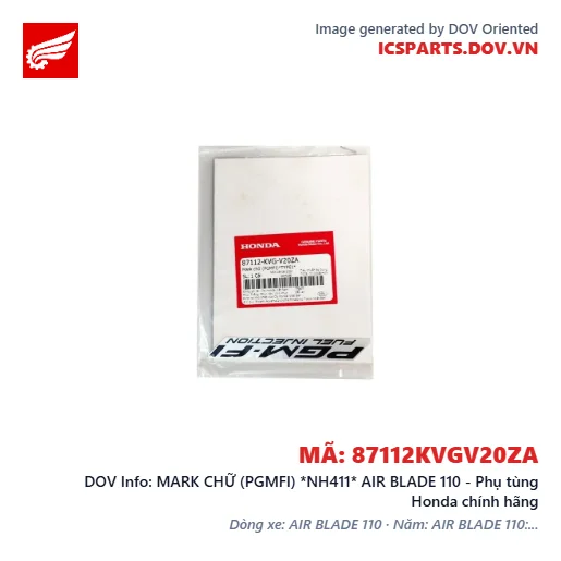 MARK CHỮ (PGMFI) *NH411* AIR BLADE 110 - Phụ tùng Honda chính hãng