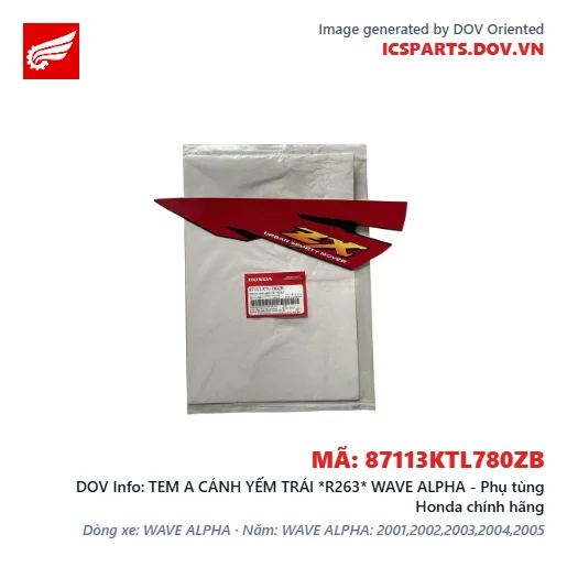 TEM A CÁNH YẾM TRÁI *R263* WAVE ALPHA - Phụ tùng Honda chính hãng