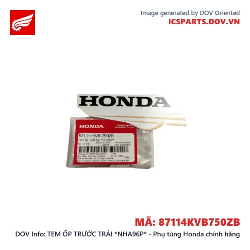 TEM ỐP TRƯỚC TRÁI *NHA96P* - Phụ tùng Honda chính hãng