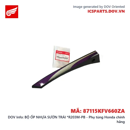BỘ ỐP NHỰA SƯỜN TRÁI *R203M-PB - Phụ tùng Honda chính hãng