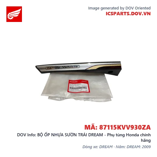 BỘ ỐP NHỰA SƯỜN TRÁI DREAM - Phụ tùng Honda chính hãng