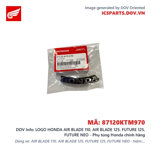 LOGO HONDA AIR BLADE 110, AIR BLADE 125, FUTURE 125, FUTURE NEO - Phụ tùng Honda chính hãng
