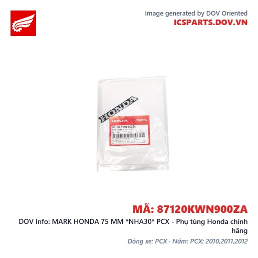 MARK HONDA 75 MM *NHA30* PCX - Phụ tùng Honda chính hãng