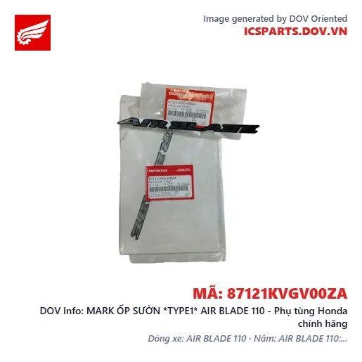 MARK ỐP SƯỜN *TYPE1* AIR BLADE 110 - Phụ tùng Honda chính hãng
