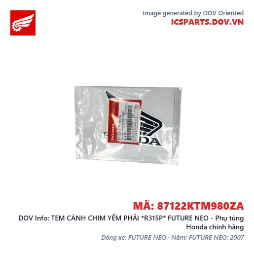TEM CÁNH CHIM YẾM PHẢI *R315P* FUTURE NEO - Phụ tùng Honda chính hãng