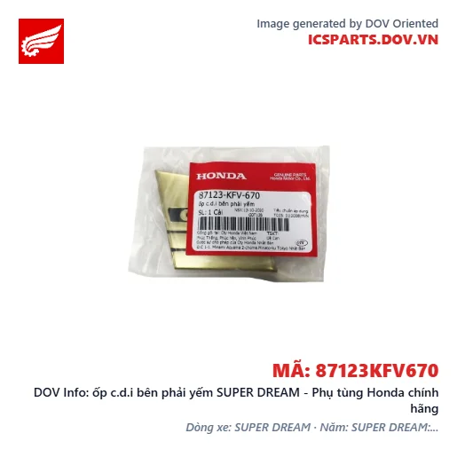 ốp c.d.i bên phải yếm SUPER DREAM - Phụ tùng Honda chính hãng