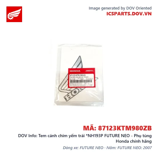Tem cánh chim yếm trái *NH193P FUTURE NEO - Phụ tùng Honda chính hãng