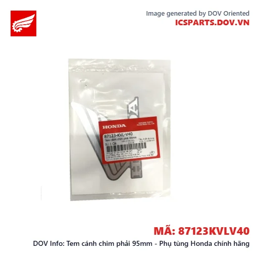 Tem cánh chim phải 95mm - Phụ tùng Honda chính hãng