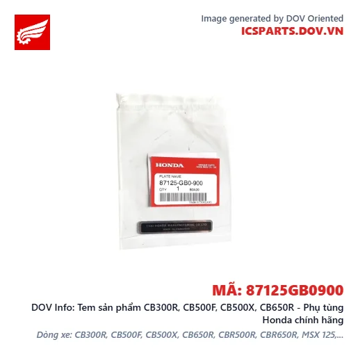 Tem sản phẩm CB300R, CB500F, CB500X, CB650R - Phụ tùng Honda chính hãng