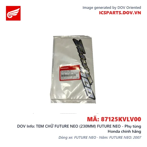 TEM CHỮ FUTURE NEO (230MM) FUTURE NEO - Phụ tùng Honda chính hãng