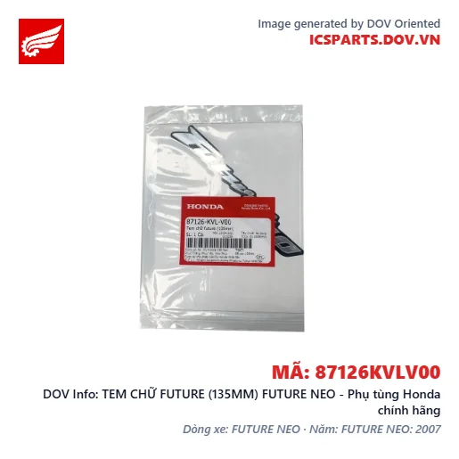 TEM CHỮ FUTURE (135MM) FUTURE NEO - Phụ tùng Honda chính hãng