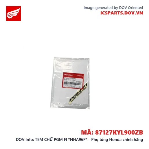 TEM CHỮ PGM FI *NHA96P* - Phụ tùng Honda chính hãng