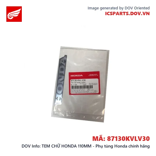 TEM CHỮ HONDA 110MM - Phụ tùng Honda chính hãng