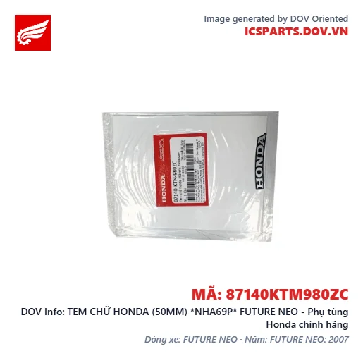 TEM CHỮ HONDA (50MM) *NHA69P* FUTURE NEO - Phụ tùng Honda chính hãng