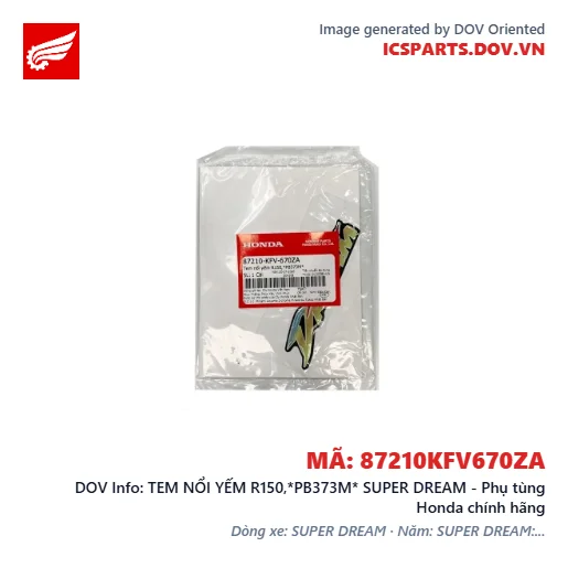 TEM NỔI YẾM R150,*PB373M* SUPER DREAM - Phụ tùng Honda chính hãng