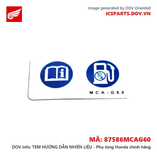 TEM HƯỚNG DẪN NHIÊN LIỆU - Phụ tùng Honda chính hãng