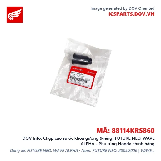 Chụp cao su ốc khoá gương (kiếng) FUTURE NEO, WAVE ALPHA - Phụ tùng Honda chính hãng