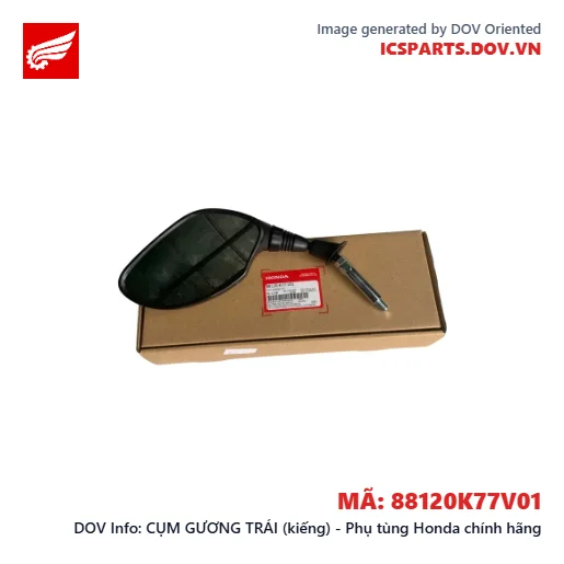 CỤM GƯƠNG TRÁI (kiếng) - Phụ tùng Honda chính hãng