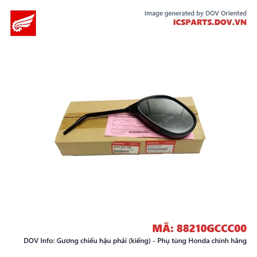Gương chiếu hậu phải (kiếng) - Phụ tùng Honda chính hãng