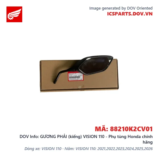 GƯƠNG PHẢI (kiếng) VISION 110 - Phụ tùng Honda chính hãng