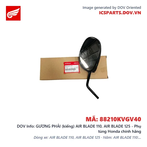 GƯƠNG PHẢI (kiếng) AIR BLADE 110, AIR BLADE 125 - Phụ tùng Honda chính hãng