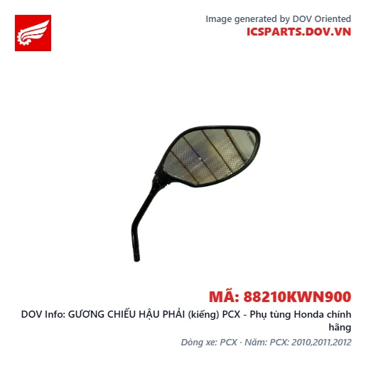 GƯƠNG CHIẾU HẬU PHẢI (kiếng) PCX - Phụ tùng Honda chính hãng