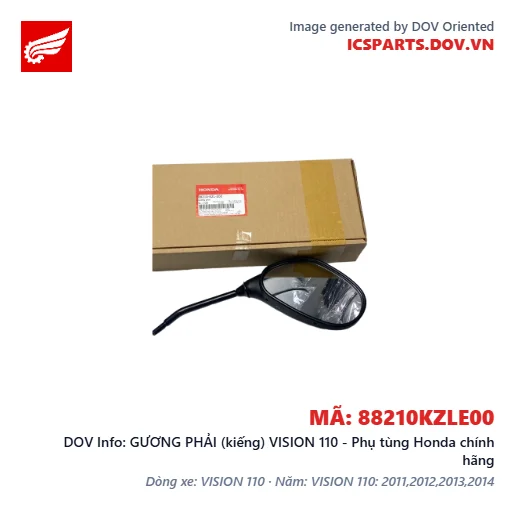 GƯƠNG PHẢI (kiếng) VISION 110 - Phụ tùng Honda chính hãng