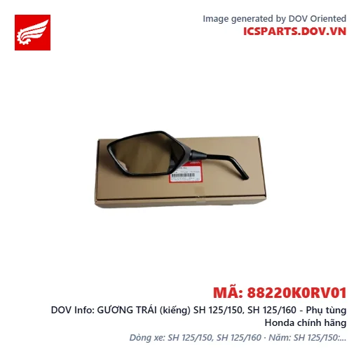GƯƠNG TRÁI (kiếng) SH 125/150, SH 125/160 - Phụ tùng Honda chính hãng