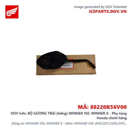 BỘ GƯƠNG TRÁI (kiếng) WINNER 150, WINNER X - Phụ tùng Honda chính hãng