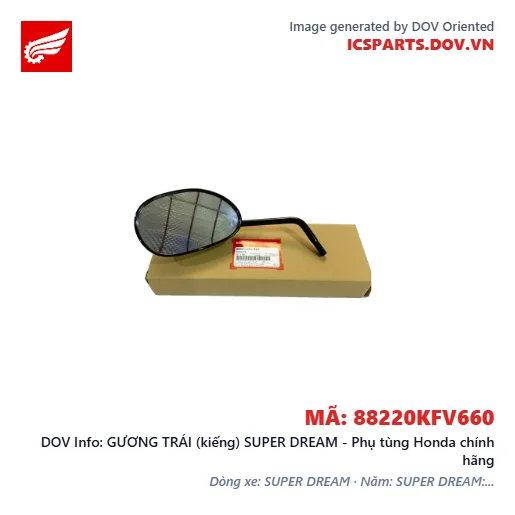 GƯƠNG TRÁI (kiếng) SUPER DREAM - Phụ tùng Honda chính hãng
