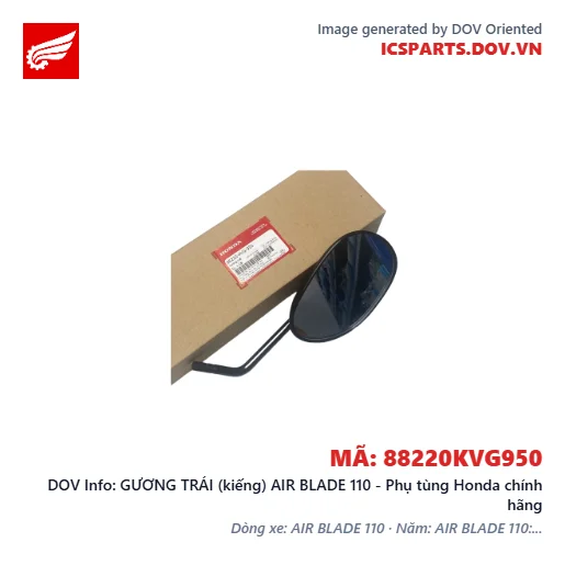GƯƠNG TRÁI (kiếng) AIR BLADE 110 - Phụ tùng Honda chính hãng