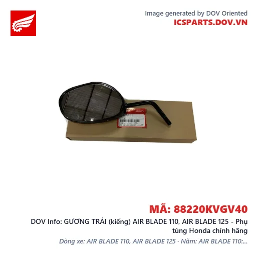 GƯƠNG TRÁI (kiếng) AIR BLADE 110, AIR BLADE 125 - Phụ tùng Honda chính hãng