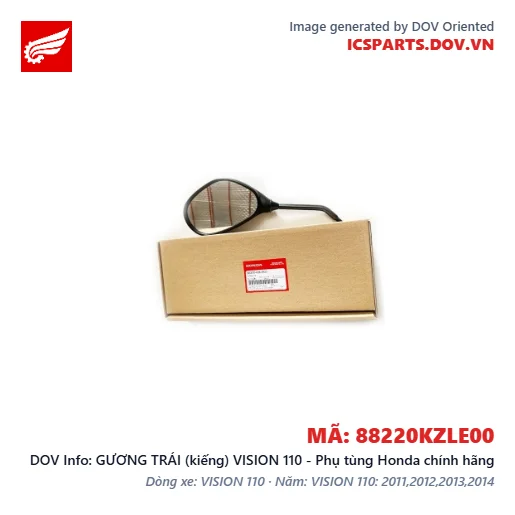 GƯƠNG TRÁI (kiếng) VISION 110 - Phụ tùng Honda chính hãng