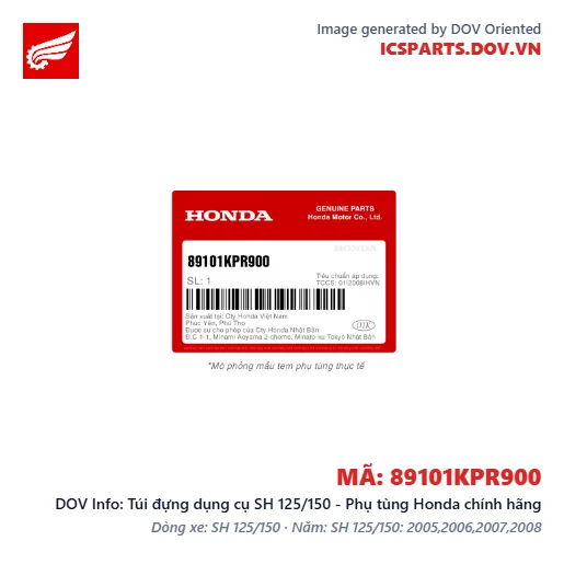 Túi đựng dụng cụ SH 125/150 - Phụ tùng Honda chính hãng