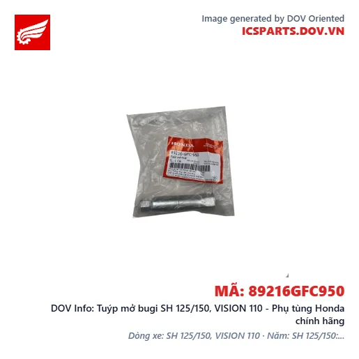 Tuýp mở bugi SH 125/150, VISION 110 - Phụ tùng Honda chính hãng